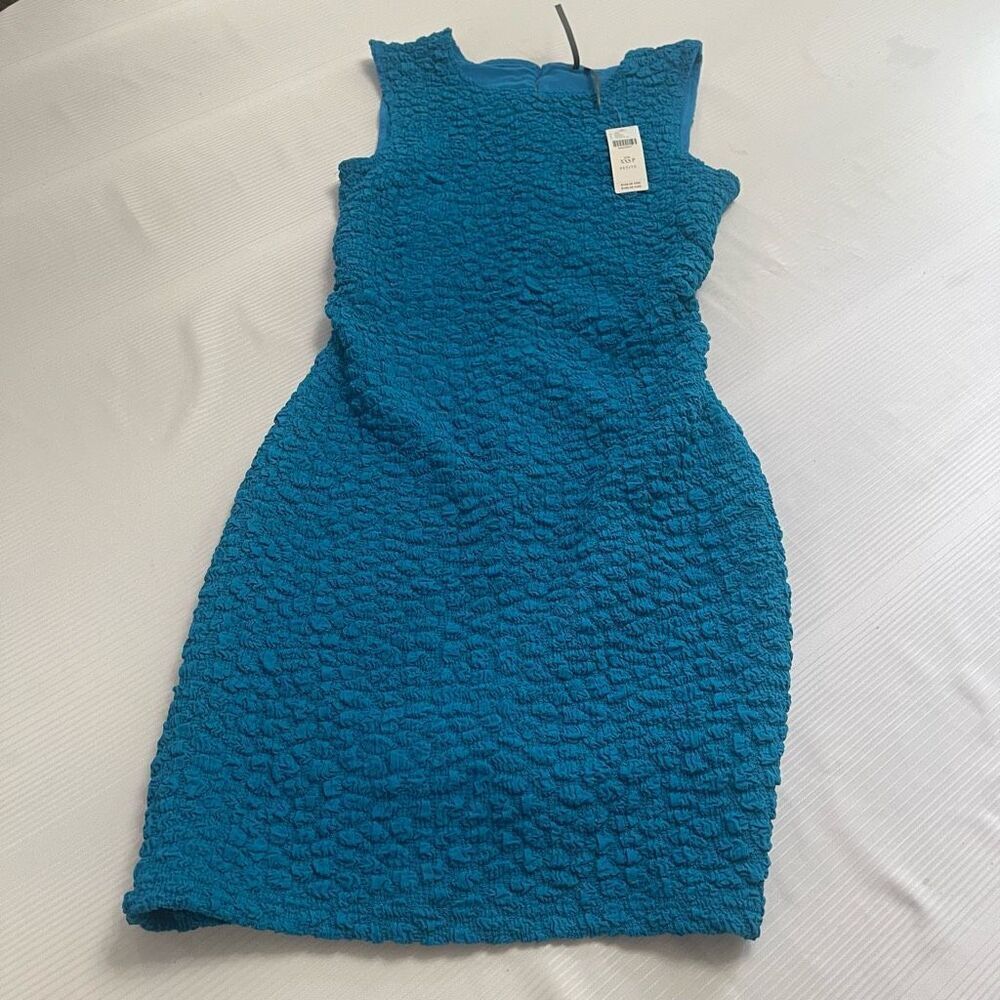 NWT By Anthropologie Textured Mini Shift Dress BLUE TEAL SIZE XXSP New